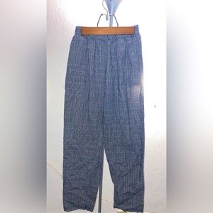 Plaid dress pants, scrunchy waistband